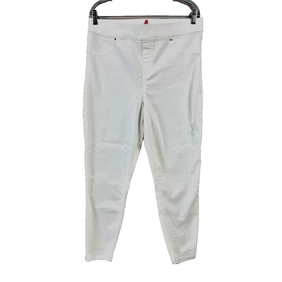 SPANX Shapewear Womens XLarge High‑Waisted White Raw‑Hem Denim Jeggings Slimming - Picture 1 of 8